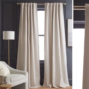 Quince Heavyweight European Linen Room Darkening Curtain in Sand